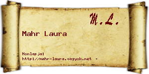 Mahr Laura névjegykártya